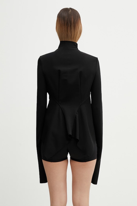 Ρούχα Rick Owens Lilies μπλούζα με κουμπιά γυναικεία με βισκόζη Naska Gary LI01F7704.JCVS μαύρο
