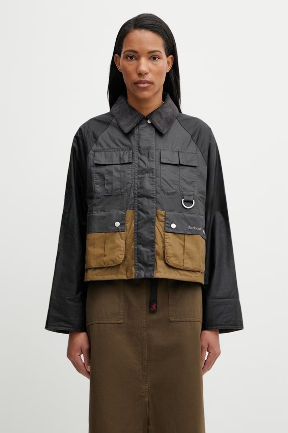 Barbour LWX1530BK11 kurtka przejściowa damska bawełniana szary LWX1530BK11