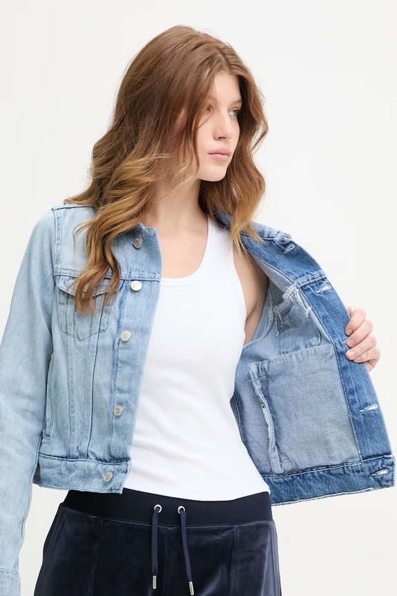 Juicy Couture női pamut farmerdzseki DIAMANTE CROPPE JCDIJ126957