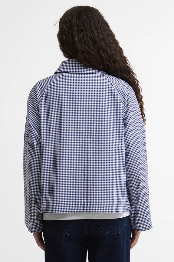 Odjeća Barbour x Paul Smith Gingham Spey jakna za žene od pamuka LCA0383NY71 mornarsko plava