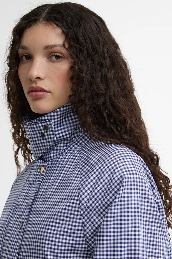 Barbour x Paul Smith Gingham Spey jakna za žene od pamuka mornarsko plava LCA0383NY71