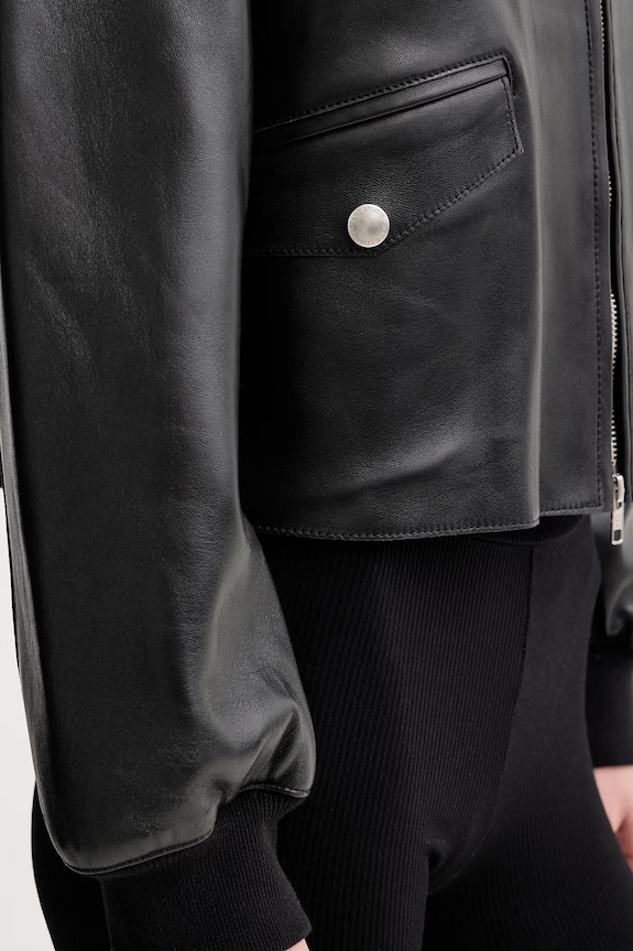 Stand Studio giacca corta da donna in pelle 66641.7930 nero