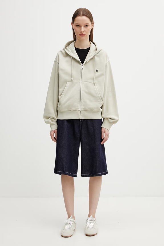 Carhartt WIP W' Hooded Nelson Jacket μπλούζα βαμβακερή Γυναικεία I033830.3IOGD μπεζ
