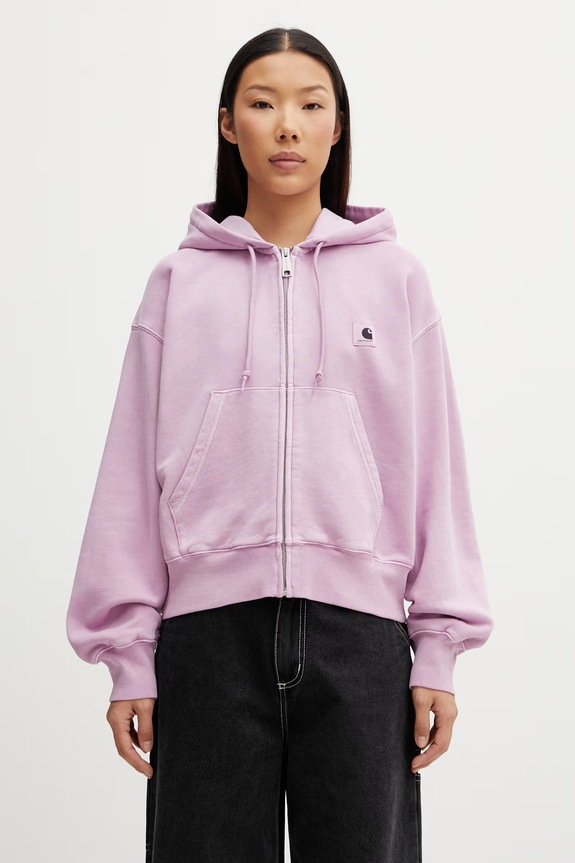 Carhartt WIP W' Hooded Nelson Jacket Women's cotton zip-up sweatshirt violet I033830.3IBGD