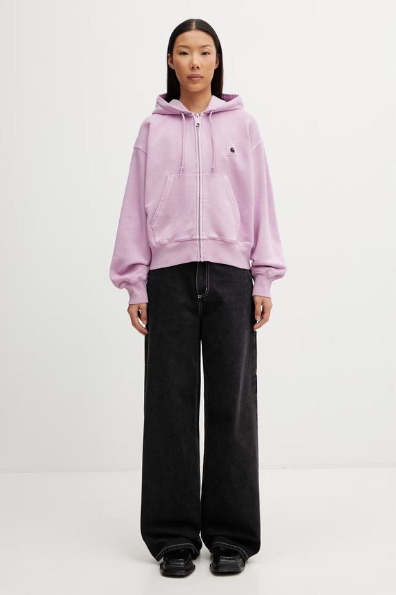 Carhartt WIP W' Hooded Nelson Jacket Women's cotton zip-up sweatshirt I033830.3IBGD violet