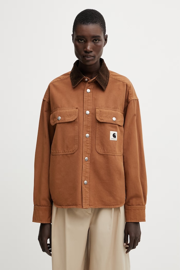 Carhartt WIP W' Prescott Shirt Jac shirt jacket Women's cotton brown I036513.00SGD