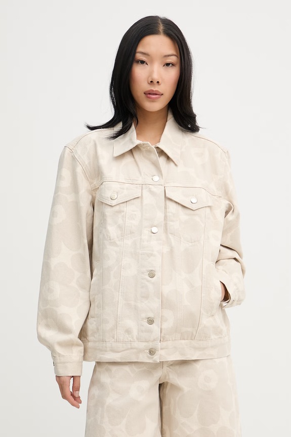 Marimekko jachetă pentru femei, din denim bej 095430