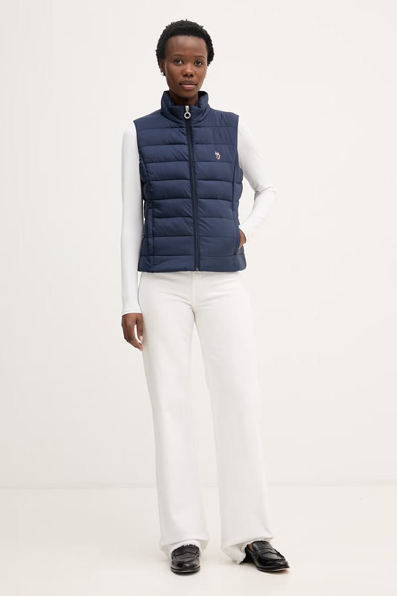 U.S. Polo Assn. vesta dámska Lightweight Puffer Gilet WUP0367 tmavomodrá SS26
