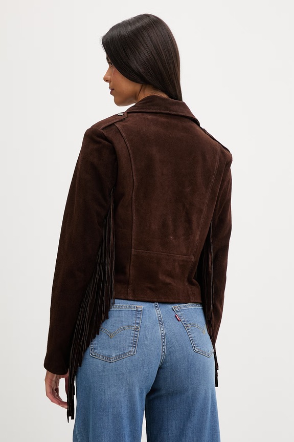 Ρούχα ViCOLO μπουφάν γυναικείο δερμάτινο TAB0172 καφέ