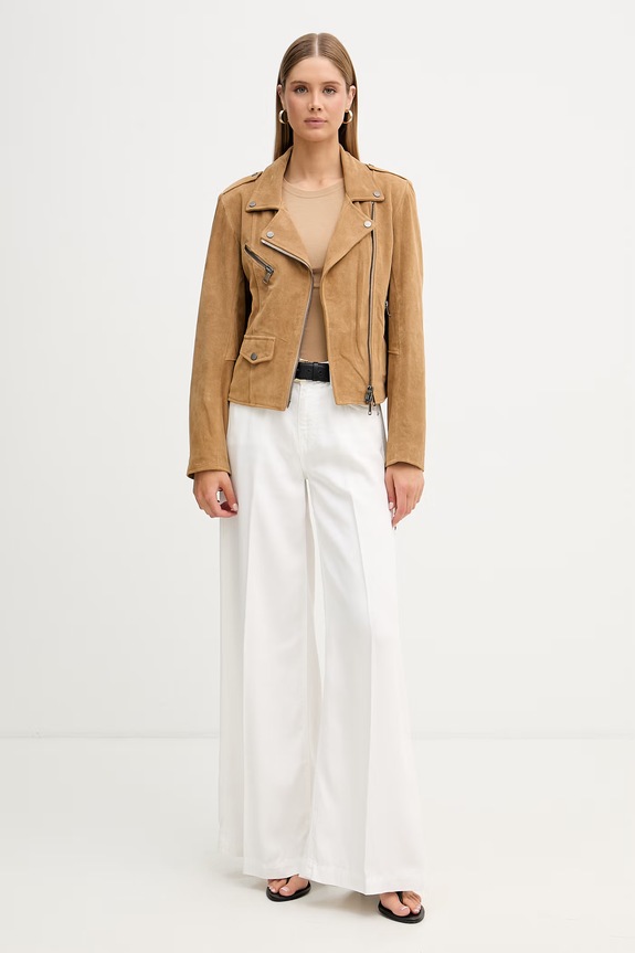 ViCOLO női bőrkabát TAB0172 barna SS26