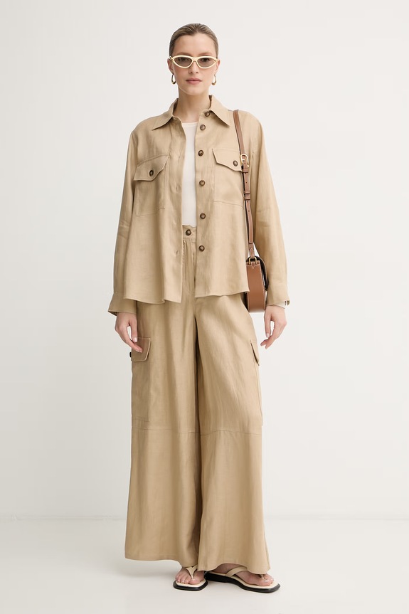 Weekend Max Mara giacca camicia da donna in lino 2615041023600 beige SS26