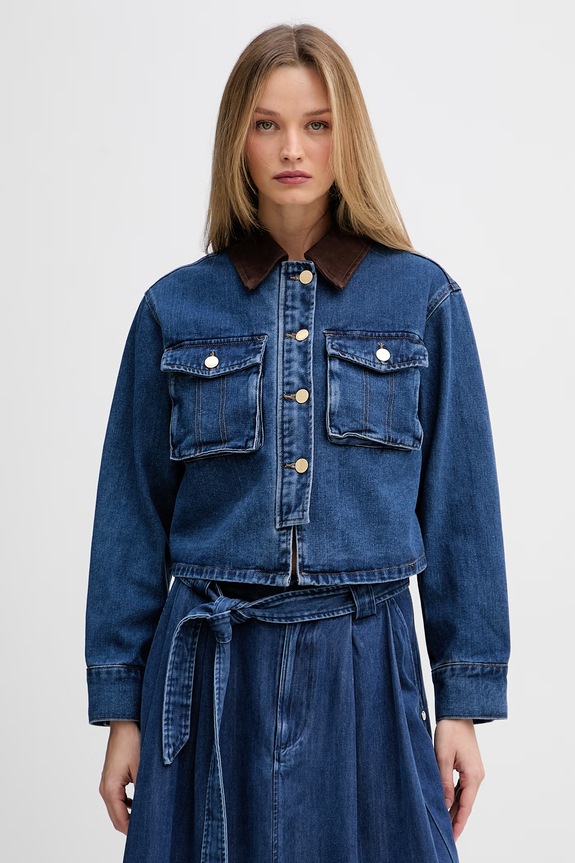 Pedro del Hierro kurtka jeansowa damska niebieski 6753233