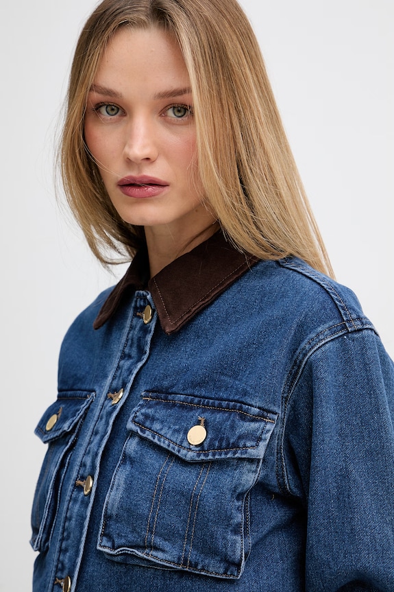 Pedro del Hierro kurtka jeansowa damska niebieski 6753233