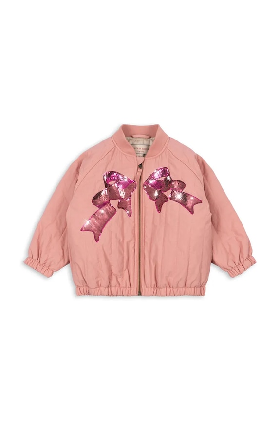 Detská bunda bomber Konges Sløjd JUNO SEQUIN BOMBER JACKET KS104321.PreSpring ružová SS26