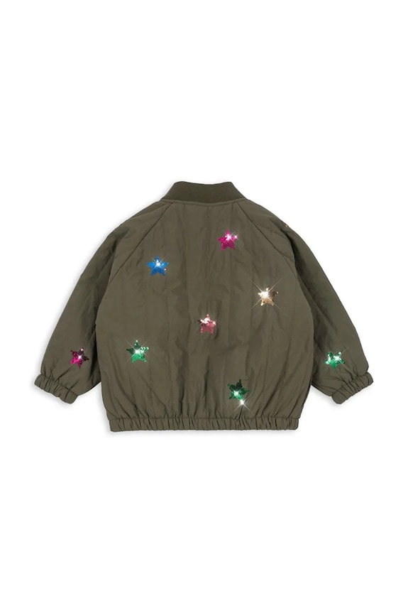 Băieți Konges Sløjd geacă bomber pentru copii JUNO SEQUIN BOMBER JACKET KS104321.PreSpring verde