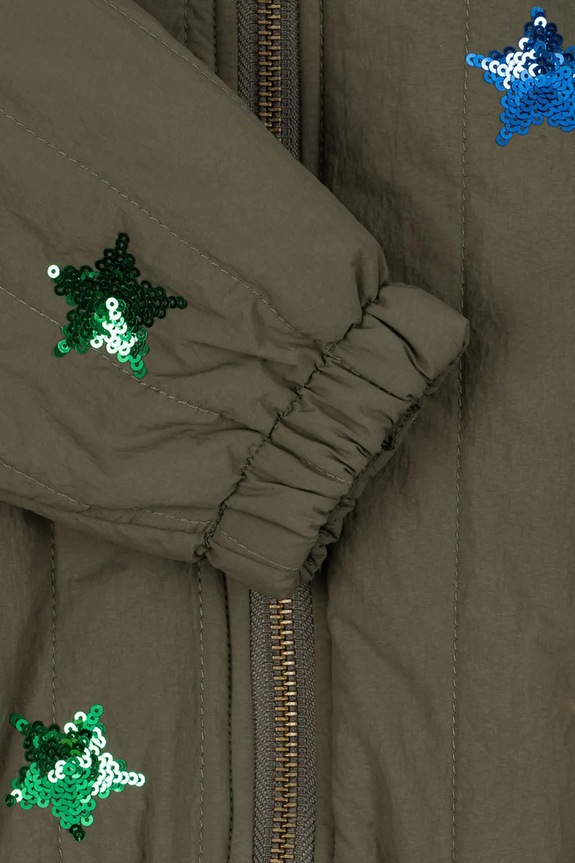 Konges Sløjd geacă bomber pentru copii JUNO SEQUIN BOMBER JACKET KS104321.PreSpring verde