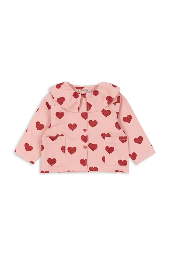 Detská rifľová bunda Konges Sløjd MAGOT COLLAR JACKET GOTS KS104356.PreSpring ružová SS26