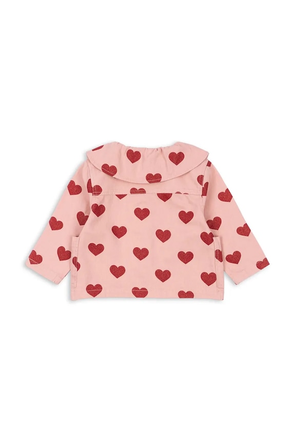 Dievča Detská rifľová bunda Konges Sløjd MAGOT COLLAR JACKET GOTS KS104356.PreSpring ružová