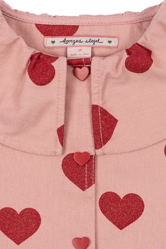 Detská rifľová bunda Konges Sløjd MAGOT COLLAR JACKET GOTS ružová KS104356.PreSpring