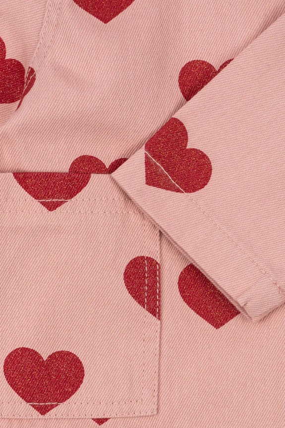 Detská rifľová bunda Konges Sløjd MAGOT COLLAR JACKET GOTS KS104356.PreSpring ružová