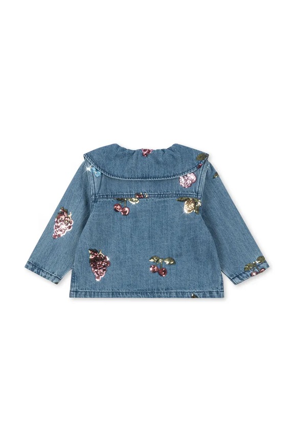 Παιδικό τζιν μπουφάν Konges Sløjd MAGOT SEQUIN DENIM SHIRT GOTS KS104363.PreSpring σκούρο μπλε SS26