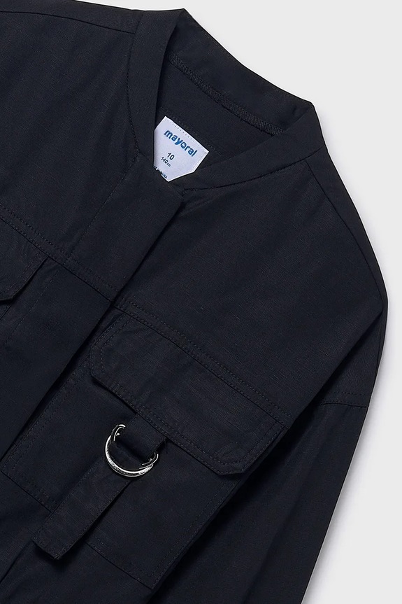 Djevojčice Dječja jakna s mješavinom lana Mayoral 6404.8C.Junior.PPY2 crna