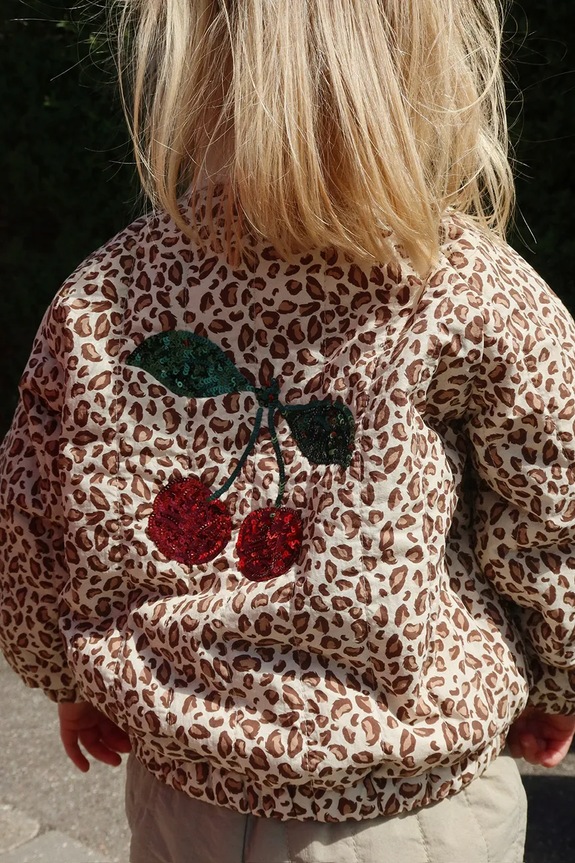 Konges Sløjd geacă bomber pentru copii JUNO PRINTED SEQUIN BOMBER JACKET cu captuseala bej KS104884.PPY2