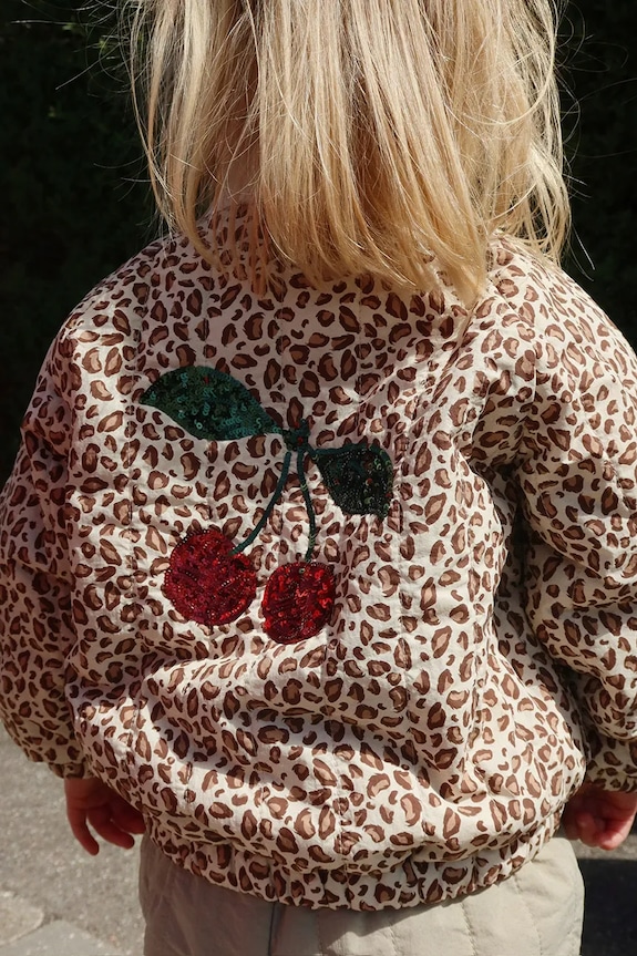 Konges Sløjd geacă bomber pentru copii JUNO PRINTED SEQUIN BOMBER JACKET cu captuseala bej KS104884.PPY2