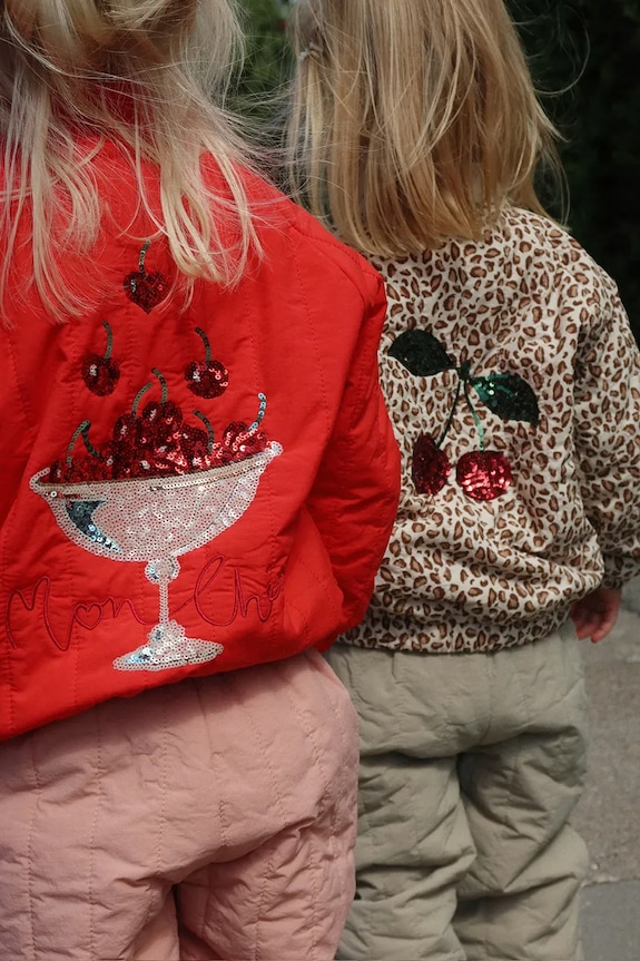 Konges Sløjd geacă bomber pentru copii JUNO SEQUIN BOMBER JACKET cu captuseala rosu KS104887.PPY2