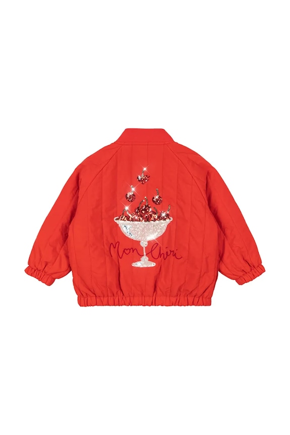 Fete Konges Sløjd geacă bomber pentru copii JUNO SEQUIN BOMBER JACKET KS104887.PPY2 rosu