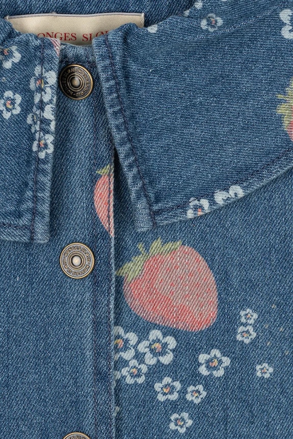 Dziewczynka Konges Sløjd kurtka jeansowa dziecięca MAGOT COLLAR JACKET GOTS KS104968.PPY2 granatowy