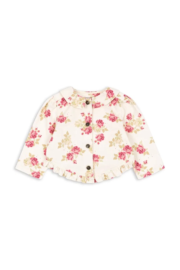 Konges Sløjd kurtka jeansowa dziecięca MAGOT FRILL JACKET GOTS bez kaptura beżowy KS104969.PPY2