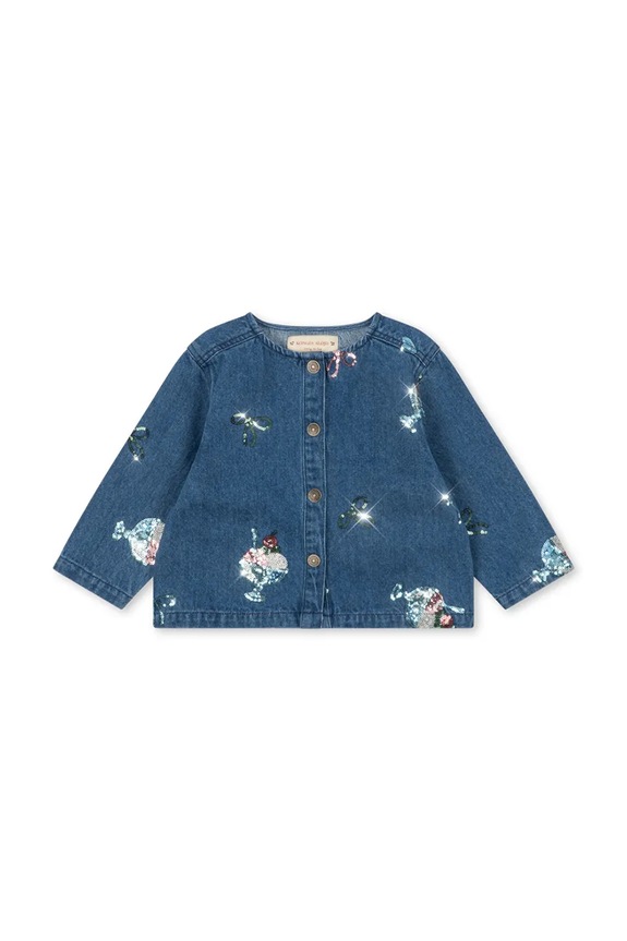 Konges Sløjd kurtka jeansowa dziecięca MAGOT SEQUIN DENIM JACKET GOTS KS104974.PPY2 granatowy SS26