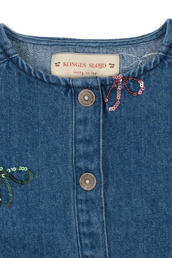 Konges Sløjd kurtka jeansowa dziecięca MAGOT SEQUIN DENIM JACKET GOTS granatowy KS104974.PPY2