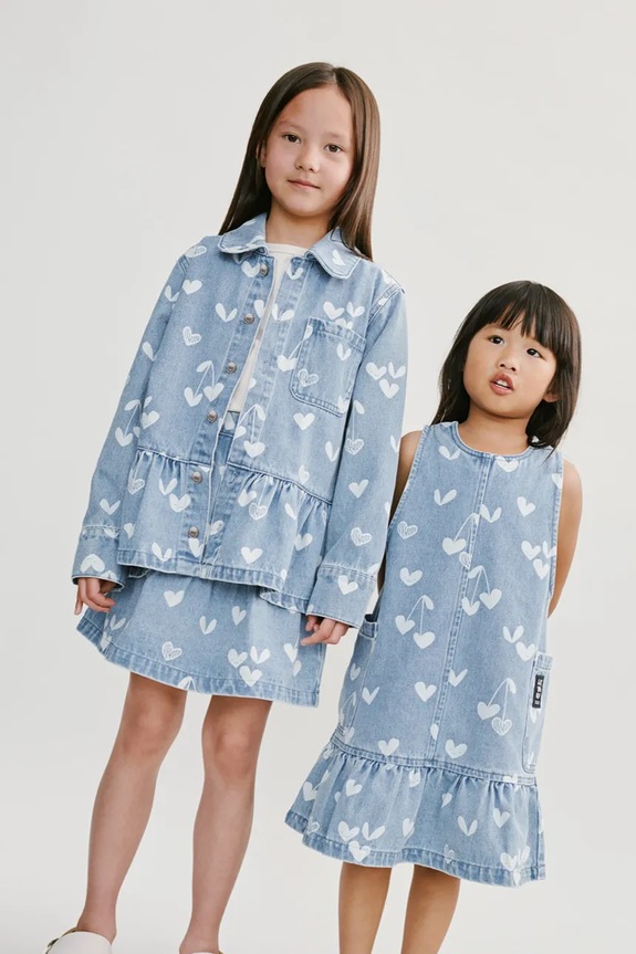 Detská rifľová bunda Liewood Kenza Printed Denim Overshirt LW20630.PPY2