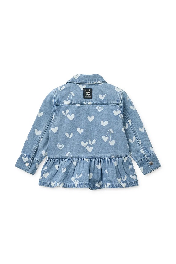 Dievča Detská rifľová bunda Liewood Kenza Printed Denim Overshirt LW20630.PPY2 modrá