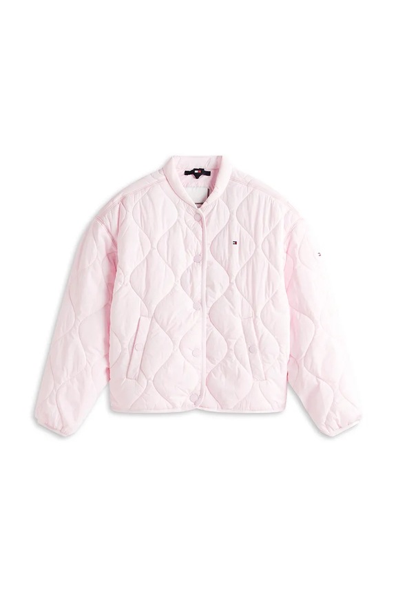 Tommy Hilfiger kurtka pikowana dziecięca KG0KG09373.128.176.PPY2 różowy SS26