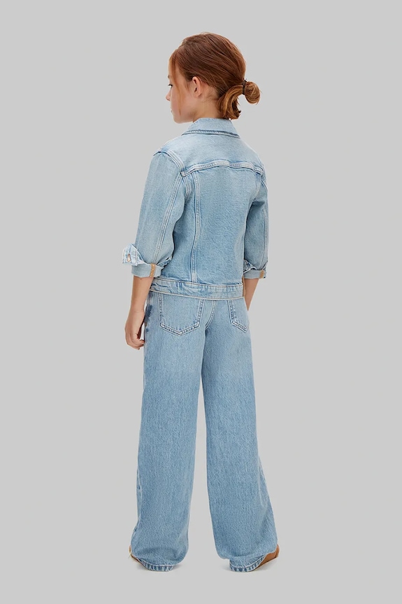 Calvin Klein Jeans bunda detská rifľová modrá LVCKSJD00G.116.PPY2