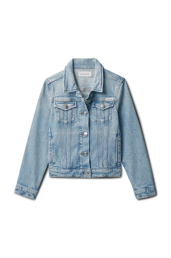 Calvin Klein Jeans bunda detská rifľová LVCKSJD00G.128.176.PPY2 modrá SS26