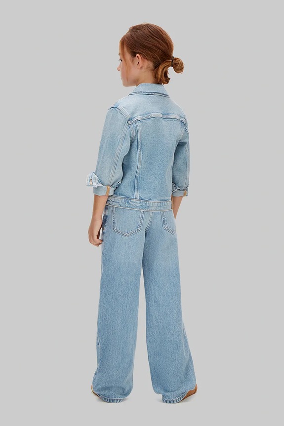 Calvin Klein Jeans bunda detská rifľová modrá LVCKSJD00G.128.176.PPY2