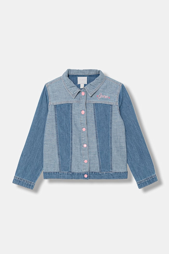 Guess kurtka koszulowa dziecięca jeansowa niebieski K6GL01.D7850.PPY2.M