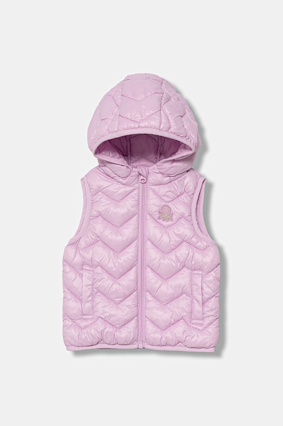 United Colors of Benetton prsluk s kapuljačom za djecu ljubičasta 21INGJ00H.P.Stagionale