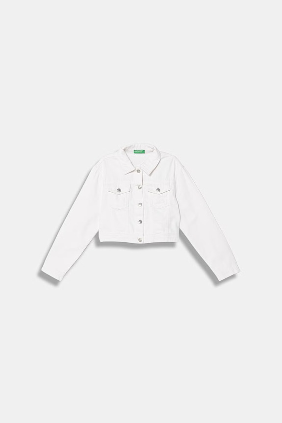 United Colors of Benetton kurtka dziecięca jeansowa biały 2PYACN074.G.Stagionale
