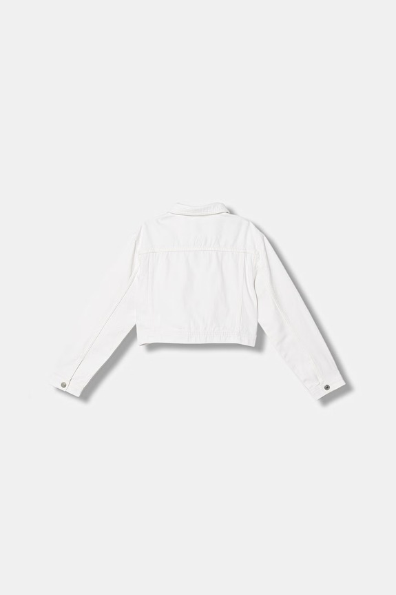 United Colors of Benetton kurtka dziecięca jeansowa 2PYACN074.G.Stagionale biały SS26