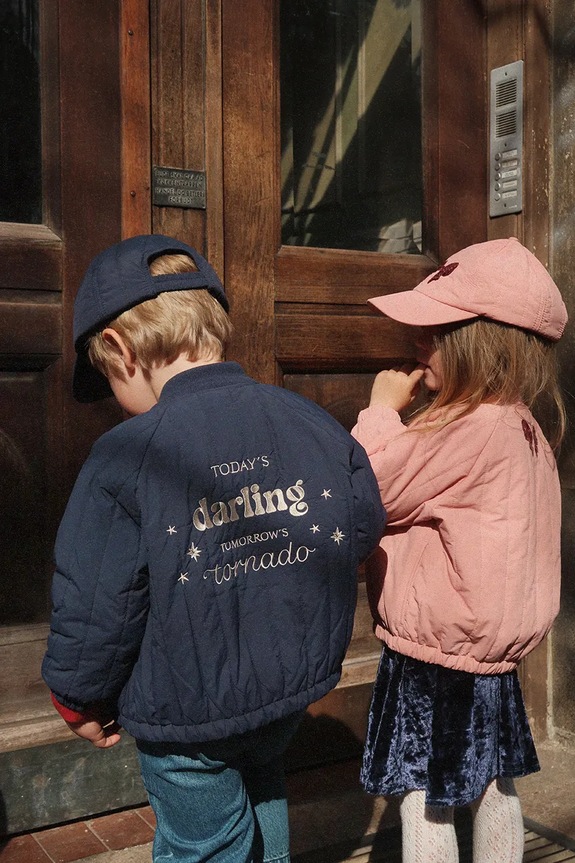 Konges Sløjd giacca bomber bambini JUNO BOMBER JACKET senza blu navy KS104493.PreSpring