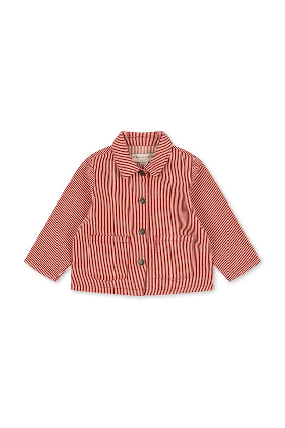 Detská bavlnená bunda Konges Sløjd LUC SHIRT JACKET GOTS KS104352.PreSpring oranžová SS26