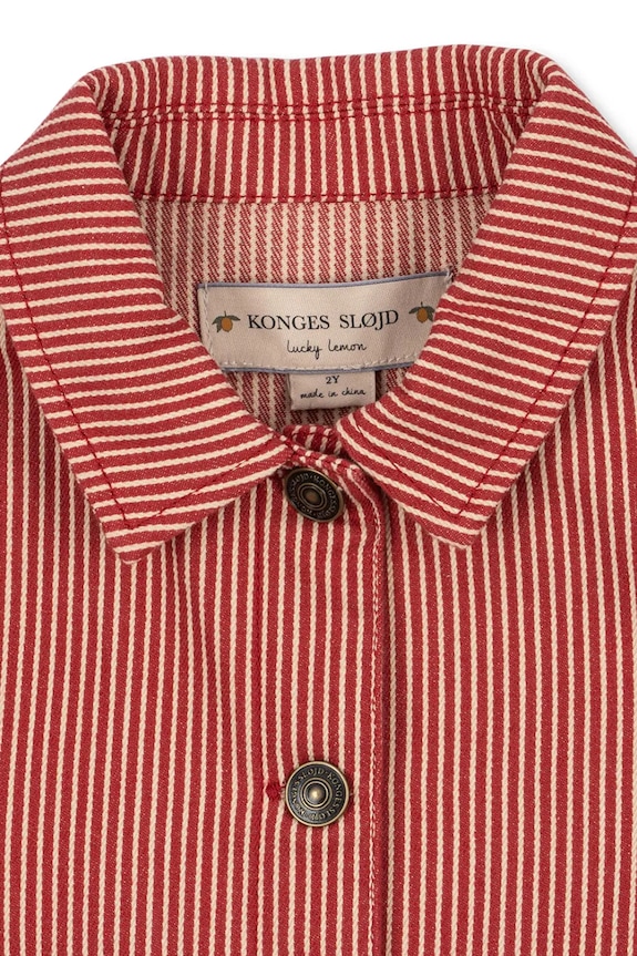 Detská bavlnená bunda Konges Sløjd LUC SHIRT JACKET GOTS oranžová KS104352.PreSpring