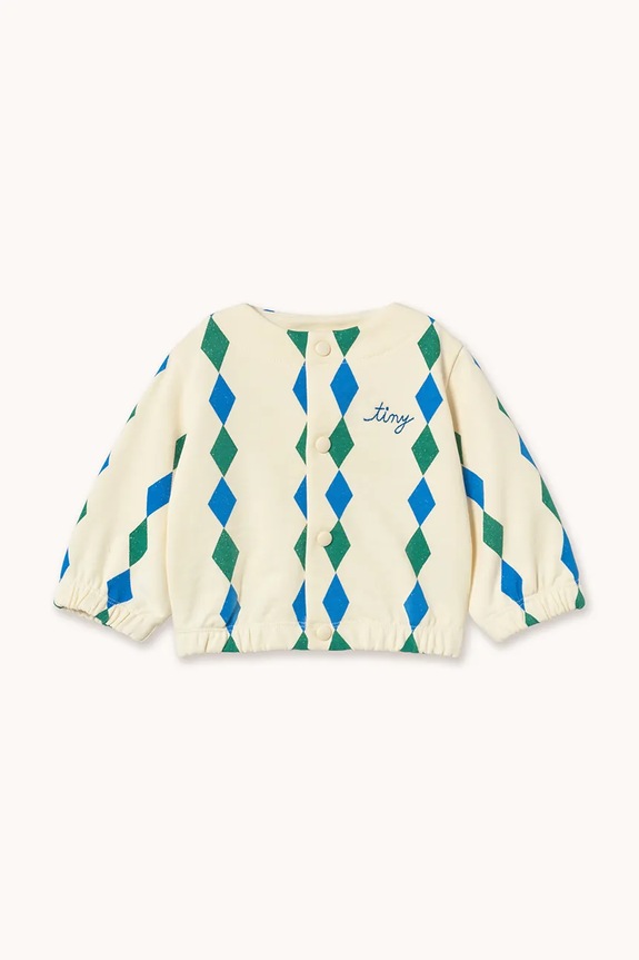 Tinycottons geacă bebe DIAMONDS BABY JACKET necaptusit bej SS26.145