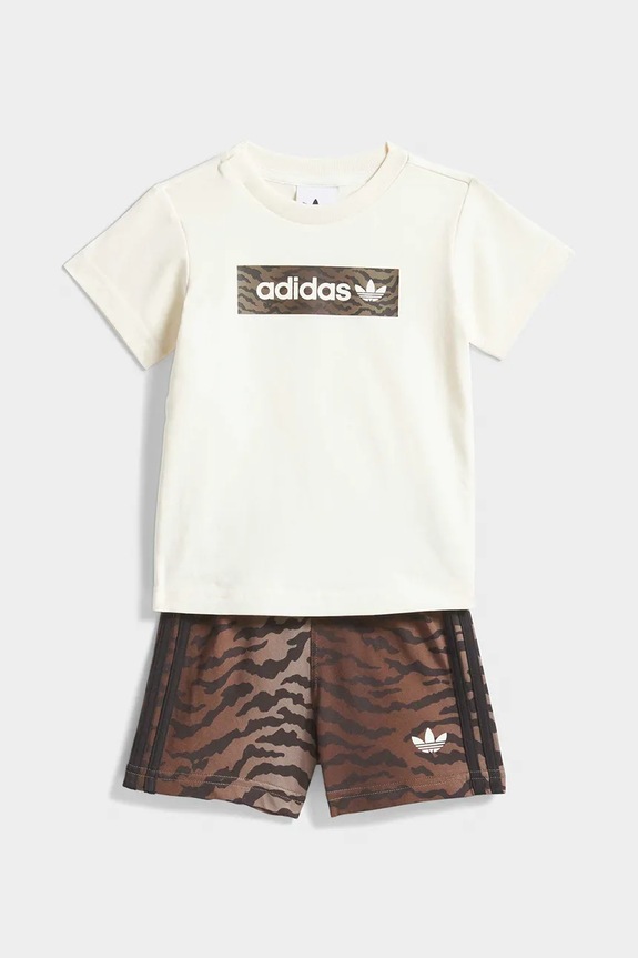 adidas Originals komplet bawełniany dziecięcy nadruk beżowy KD5823