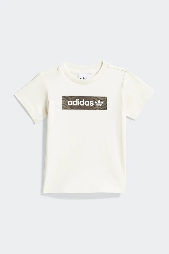 adidas Originals komplet bawełniany dziecięcy KD5823 beżowy SS26